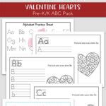 Valentine Hearts Alphabet Printables Packet for Preschool – Kindergarten