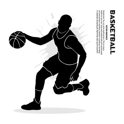 Basketball player running and dribbling. Vector silhouette illustration 12027799 Vector Art at ...