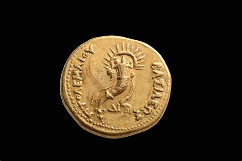 Large Ancient Greek Gold Coin of King Ptolemy IV, 221 BC at 1stdibs