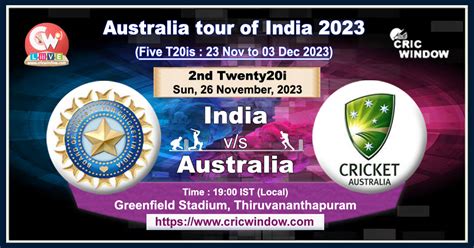 India vs Australia 2nd t20i live 2023