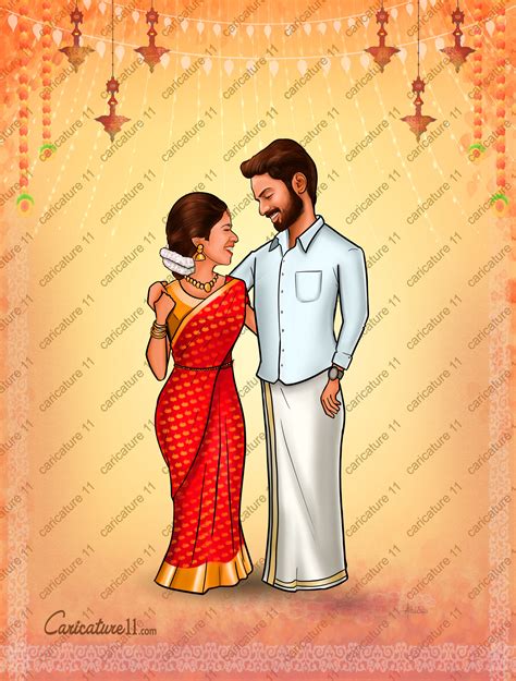 wedding caricature, wedding invitation ideas , Couple cartoon | Caricature wedding, Hindu ...