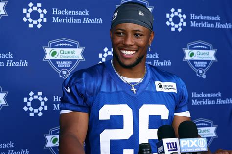 Watch a humble Saquon Barkley discuss overcoming adversity with Giants