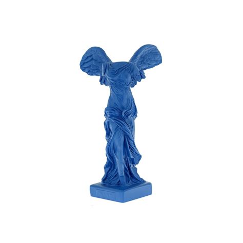 Nike Winged Goddess of Samothrace or Victory Goddess, Ancient Greek Statue 19 cm, Blue Color ...