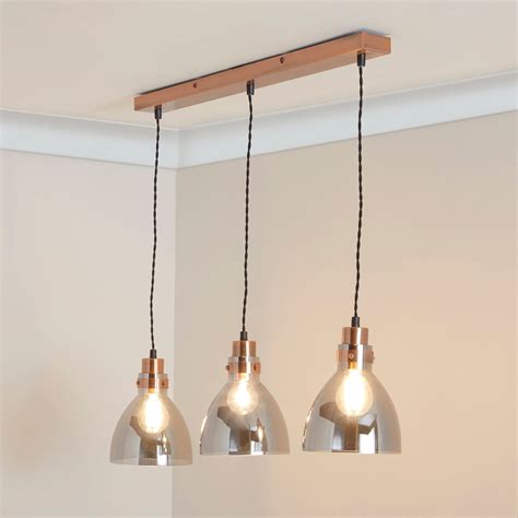 Brogan Black and Copper 3 Light Bar Ceiling Fitting in 2021 | Copper pendant lights kitchen, Bar ...