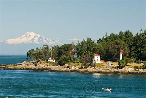 Mayne Island, BC Canada | Lighthouse | Mt. Baker USA in the background | by Josh McCulloch ...