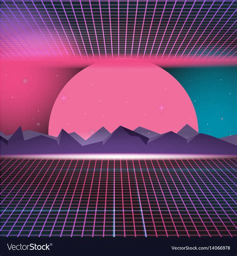 Retro neon background design Royalty Free Vector Image