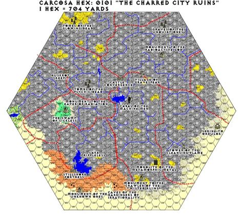 Carcosa Map 0101 [The Charred City Ruins] ~ "Hyadian Schism Campaign" for Geoffrey McKinney's ...