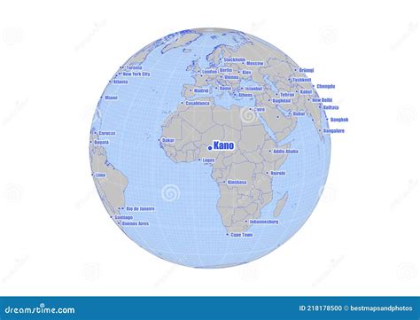 Map Showing Kano,Nigeria On The World Map. Stock Photography ...
