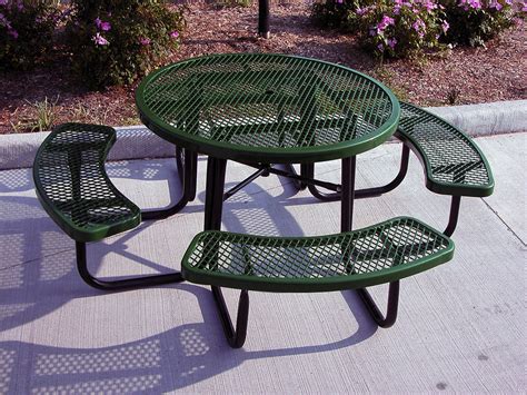 Expanded Metal Tables : Expanded Metal picnic Table Round