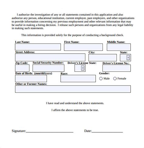 Background Check Agreement Template | HQ Template Documents