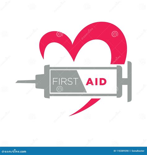 Medical First Aid Vector Syringe and Heart Icon Stock Vector ...