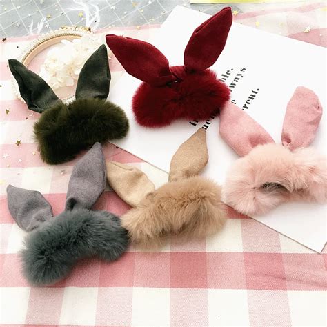 Elegance Fuzzy Hair Accessories Flower Hair Claws For Women Rabbit Shaped Hair Clips Handmade ...