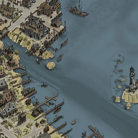 Map of the fictional city of Innsmouth as it appears in the novel "The ...