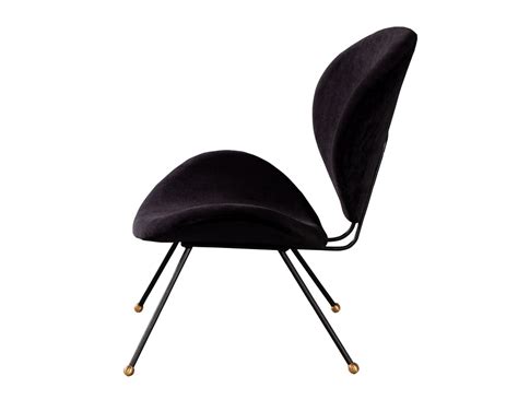 Pair of Italian Modern Black Velvet Accent Chairs - Carrocel Fine Furniture