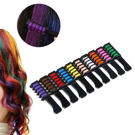 6/8/10 Color Set Temporary Hair Chalk Color Comb Dye Cosplay Washable ...