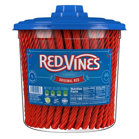 Red Vines Twists, Original Chewy Licorice Bulk Candy Jar, 3.5lbs - Walmart.com | Licorice candy ...