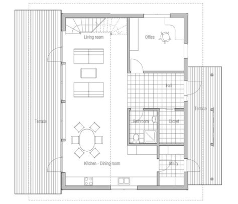 Contemporary House Plans: Small Modern House CH50