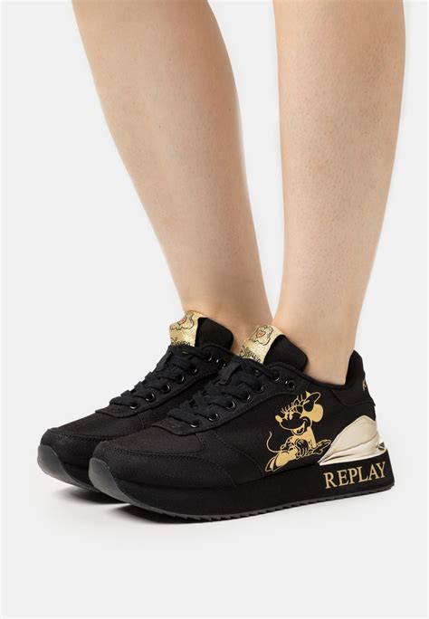 Replay PENNY DISNEY - Sneakers - black/gold/sort - Zalando.dk