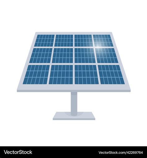 Solar battery panel flat cartoon Royalty Free Vector Image