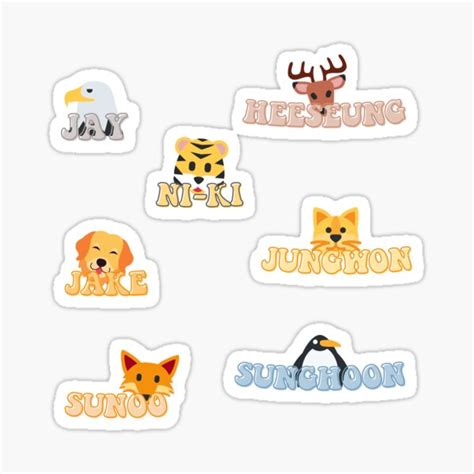 "ENHYPEN members ft. Animal Emoji pack" Sticker for Sale by yeasitrus ...