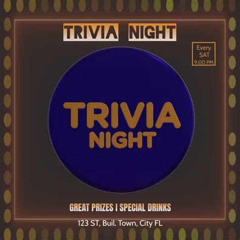 the trivia night logo is shown on a blue button