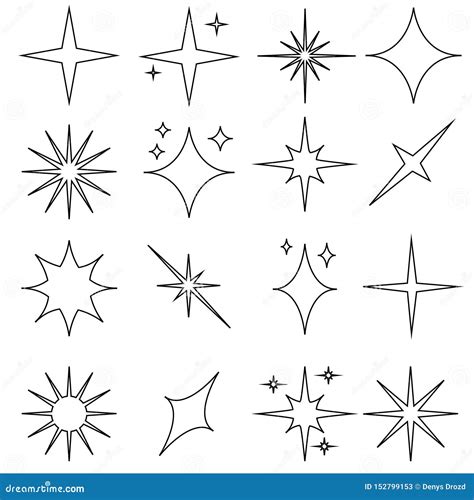 Sparkle Vector Icons Set. Shine Symbol Illustration. Sparkle Logo Collection. Stock Vector ...