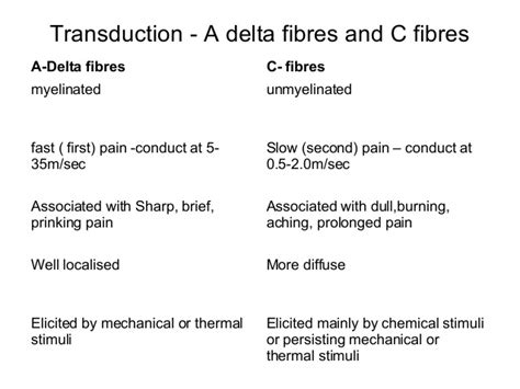 A-delta fibers VS C fibers