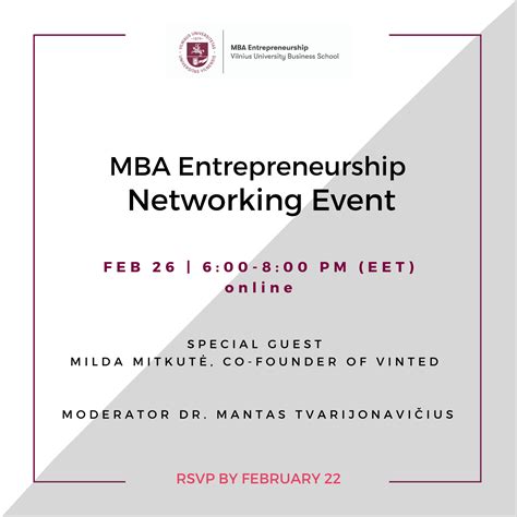 MBA Entrepreneurship Networking Event – by invitation only - VU Business School