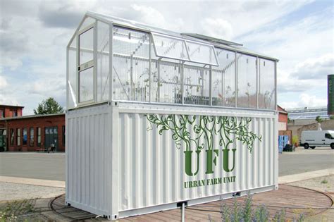 shipping container greenhouse urban farm unit by damien chivialle