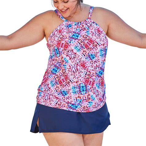 Swim 365 - Swim 365 Women's Plus Size High-Neck Tankini Top - Walmart ...