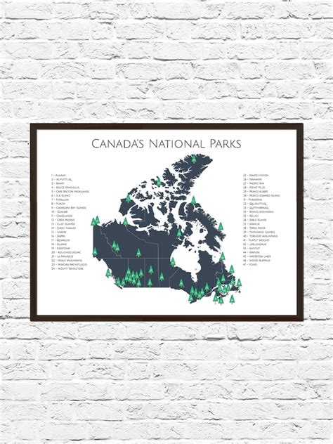 Canada National Park Poster Canada National Parks Map Map - Etsy