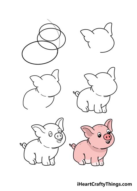 Pig Drawing - How To Draw A Pig Step By Step!