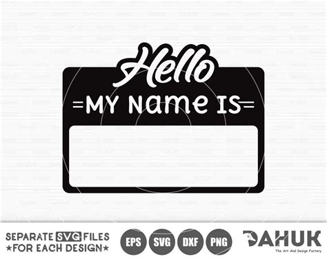 Hello My Name is Svg My Name is Template Svg Cricut Design | Etsy