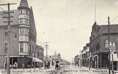 Clark St north from Lunt, Rogers Park, 1909, Chicago | Rogers park ...