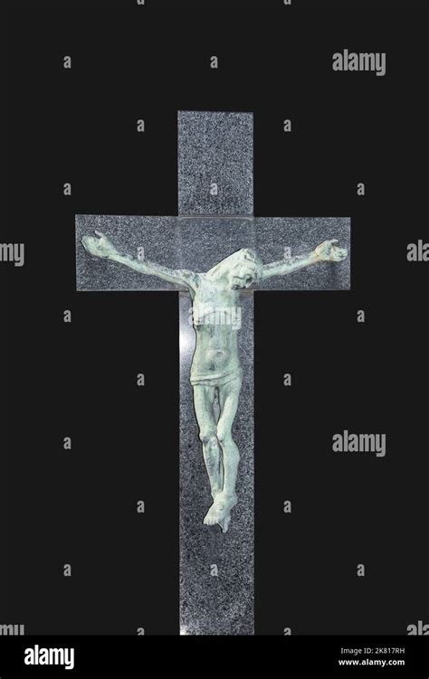 Jesus Christ on the cross sculpture Stock Photo - Alamy