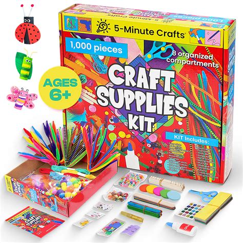 5-Minute Crafts - 1000pcs Kids Craft Kit, Fun Activity Set, Ages 6+ - Walmart.com