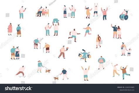 Cute Tiny People Silhouette Background Male Stock Vector (Royalty Free) 2245552885 | Shutterstock