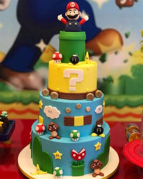 15 Amazing & Cute Super Mario Cake Ideas & Designs | Mario birthday cake, Super mario cake ...