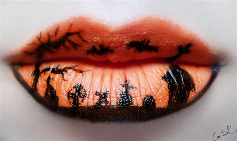 Beautifully Creepy Halloween Lip Makeup Ideas By Eva Pernas | Bored Panda