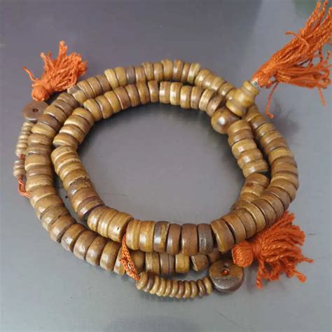 BRO874 Tibet 108 Old Yak Bone Rosary 10mm Tibetan Antiqued Prayer Beads ...