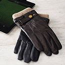 men's leather touch screen gloves by savile rogue | notonthehighstreet.com