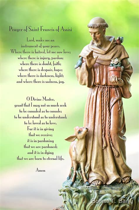 "Prayer of St. Francis of Assisi" by Bonnie T. Barry | Redbubble