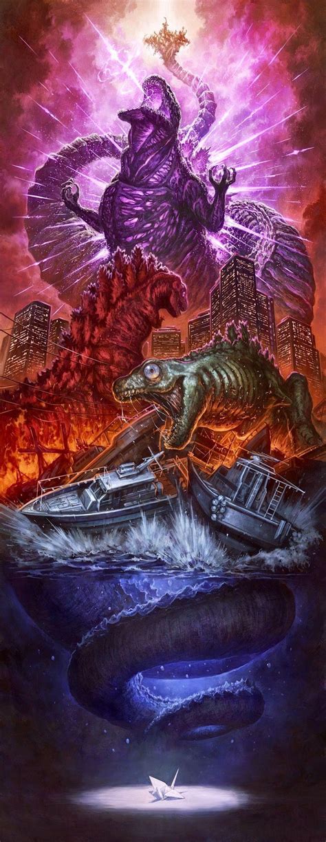 I wish I knew the artist, but this poster for Shin-Godzilla is ...