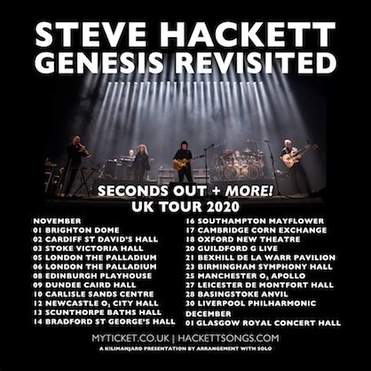 Steve Hackett Announces Seconds Out Tour for November 2020