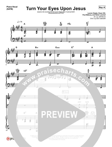 Turn Your Eyes Upon Jesus Sheet Music PDF (Lauren Daigle) - PraiseCharts