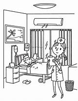 Printable Nurse Coloring Page sketch template