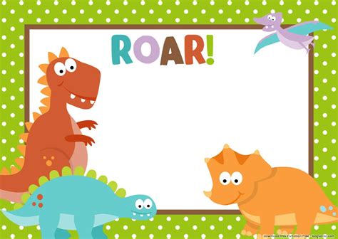 Free Printable Dinosaur Birthday Invitations