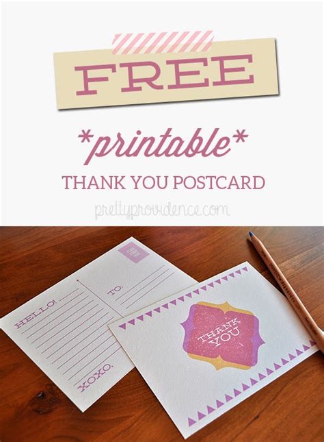 Free Thank You Postcard Printable - Pretty Providence