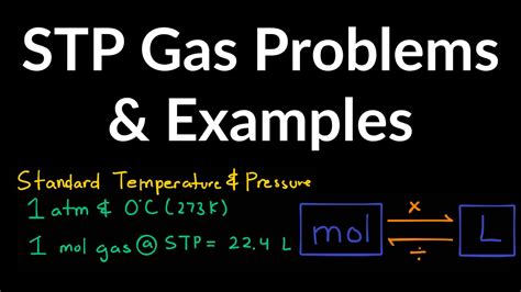 STP Gas Chemistry (Standard Temperature and Pressure) Examples Practice Problems Questions ...