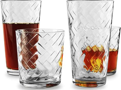 Circleware 40128 Chevron Huge 12-Piece Glassware Set | The Best Glasses on Amazon | POPSUGAR ...